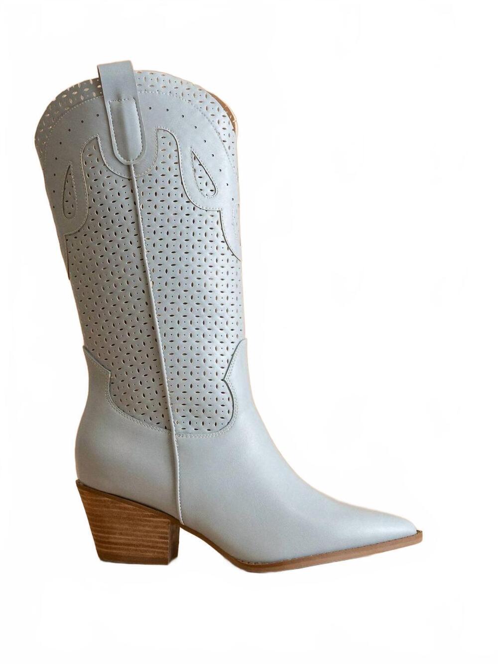 NEW OASIS SOCIETY women's gabby perforated western boots in blue